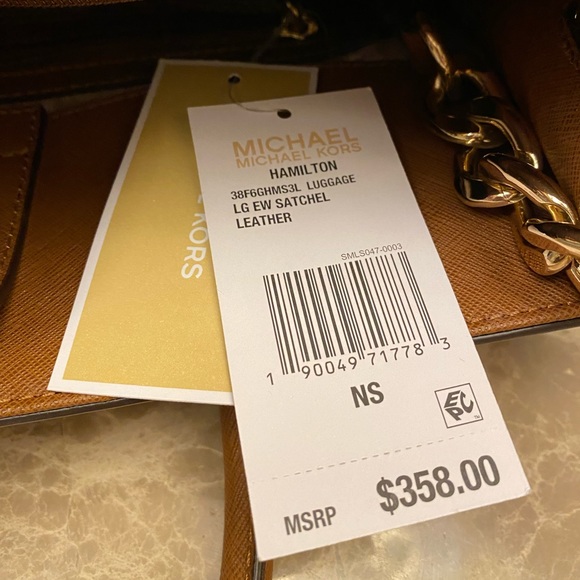 Michael Kors HAMILTON Large EW Satchel brown purse.  Lightly used. - Picture 4 of 9